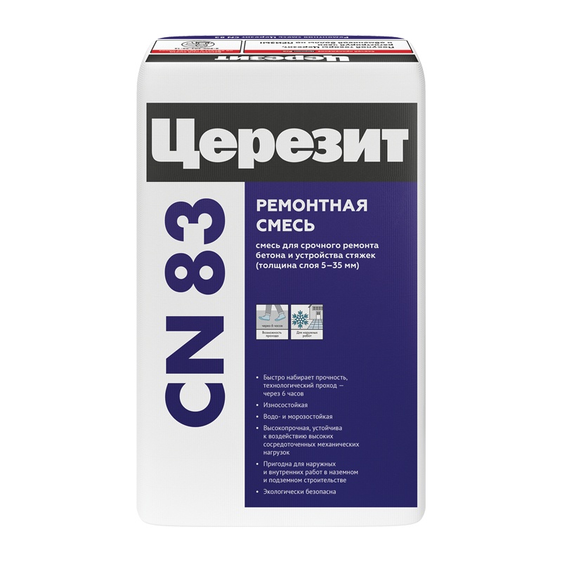 Смесь ремонтная для бетона Церезит СN 83, 25 кг