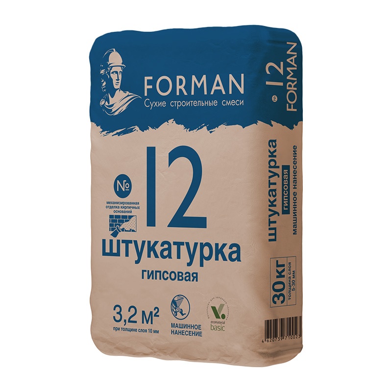 Штукатурка гипсовая Forman 12 машинного нанесения 5-20 мм, 30 кг